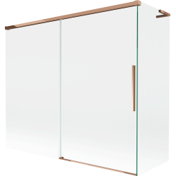 Mexen Rox L 2-krilni drsni kopalniški zaslon 180 + 80 x 150 cm, prozoren, rožnato zlato - 8C9L-180-080-60-00