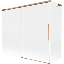 Mexen Rox L divisória de banho de correr com 2 portas 180 + 80 x 150 cm, transparente, ouro rosa - 8C9L-180-080-60-00