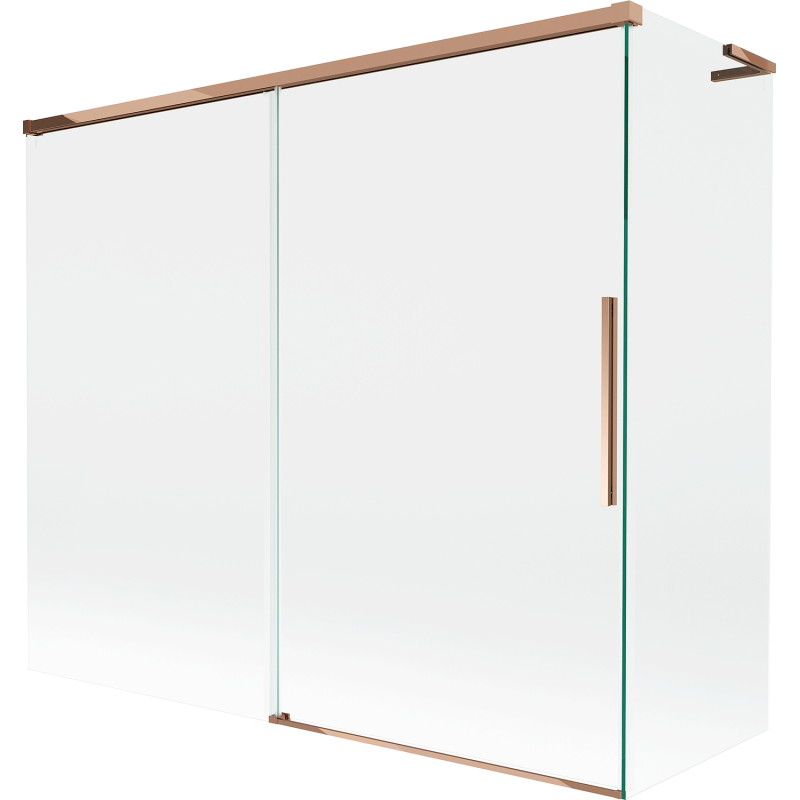 Mexen Rox L klizna za kadu 2-krilna klizna 180 + 80 x 150 cm, transparentna, ružičasto zlato - 8C9L-180-080-60-00