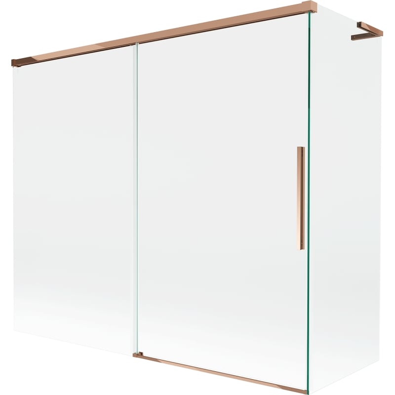 Mexen Rox L vannisein, 2-osaline, liikuv 180 + 90 x 150 cm, läbipaistev, roosa kuld - 8C9L-180-090-60-00