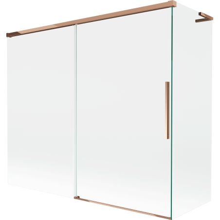 Mexen Rox L parawan nawannowy 2-skrzydłowy rozsuwany 180 + 90 x 150 cm, transparent, różowe złoto - 8C9L-180-090-60-00