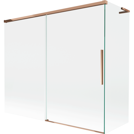 Mexen Rox L vannisein, 2-osaline, liikuv 180 + 90 x 150 cm, läbipaistev, roosa kuld - 8C9L-180-090-60-00