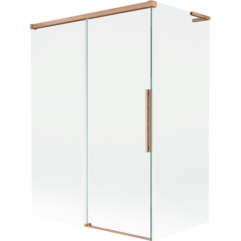 Mexen Rox L vannisein ekraan, 2-ukseline lükanduks 120 + 70 x 150 cm, läbipaistev, harjatud vask - 8C9L-120-070-65-00