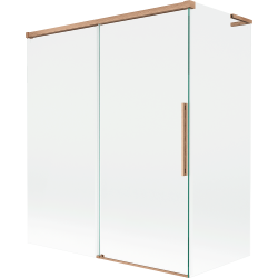 Mexen Rox L parawan nawannowy 2-skrzydłowy rozsuwany 140 + 70 x 150 cm, transparent, miedź szczotkowana - 8C9L-140-070-65-00
