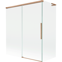 Mexen Rox L vannisein 2-osaline liuguks 140 + 70 x 150 cm, läbipaistev, harjatud vask - 8C9L-140-070-65-00