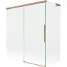 Mexen Rox L Badewannenwand 2-flügelig verschiebbar 140 + 70 x 150 cm, transparent, gebürstetes Kupfer - 8C9L-140-070-65-00