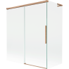 Mexen Rox L badwand 2-delig schuifbaar 140 + 70 x 150 cm, transparant, geborsteld koper - 8C9L-140-070-65-00