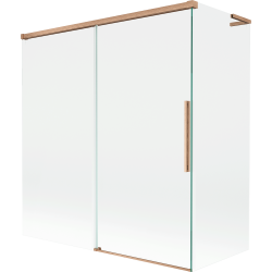 Mexen Rox L 2-panel sliding bathtub screen 150 + 70 x 150 cm, transparent, brushed copper - 8C9L-150-070-65-00
