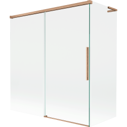Mexen Rox L 2-tiivaga liikuv vanniekraan 150 + 70 x 150 cm, läbipaistev, harjatud vask - 8C9L-150-070-65-00