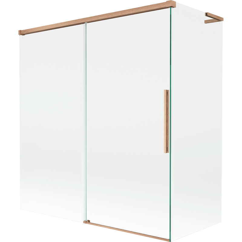 Mexen Rox L Badewannenfaltwand 2-flügelig verschiebbar 150 + 70 x 150 cm, transparent, gebürstetes Kupfer - 8C9L-150-070-65-00