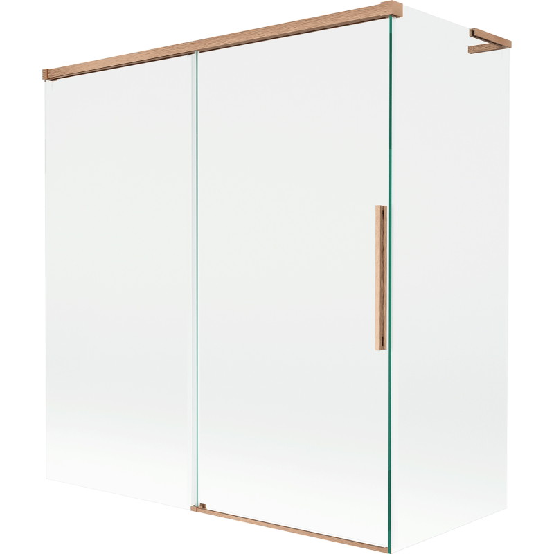 Mexen Rox L mampara de bañera de 2 hojas deslizantes 150 + 70 x 150 cm, transparente, cobre cepillado - 8C9L-150-070-65-00