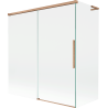 Mexen Rox L Badewannenfaltwand 2-flügelig verschiebbar 150 + 70 x 150 cm, transparent, gebürstetes Kupfer - 8C9L-150-070-65-00