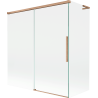 Mexen Rox L badwand 2-delig schuifbaar 150 + 70 x 150 cm, transparant, geborsteld koper - 8C9L-150-070-65-00