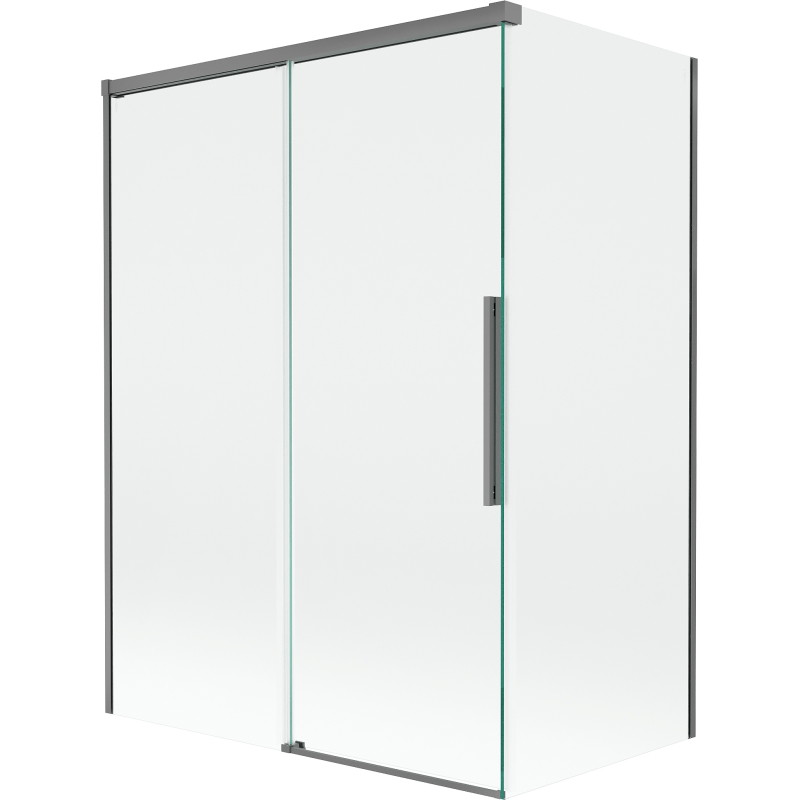 Mexen Rox kahe paneeliga liuguks 120 + 70 x 150 cm, läbipaistev, tume metall - 8C9-120-070-95-00