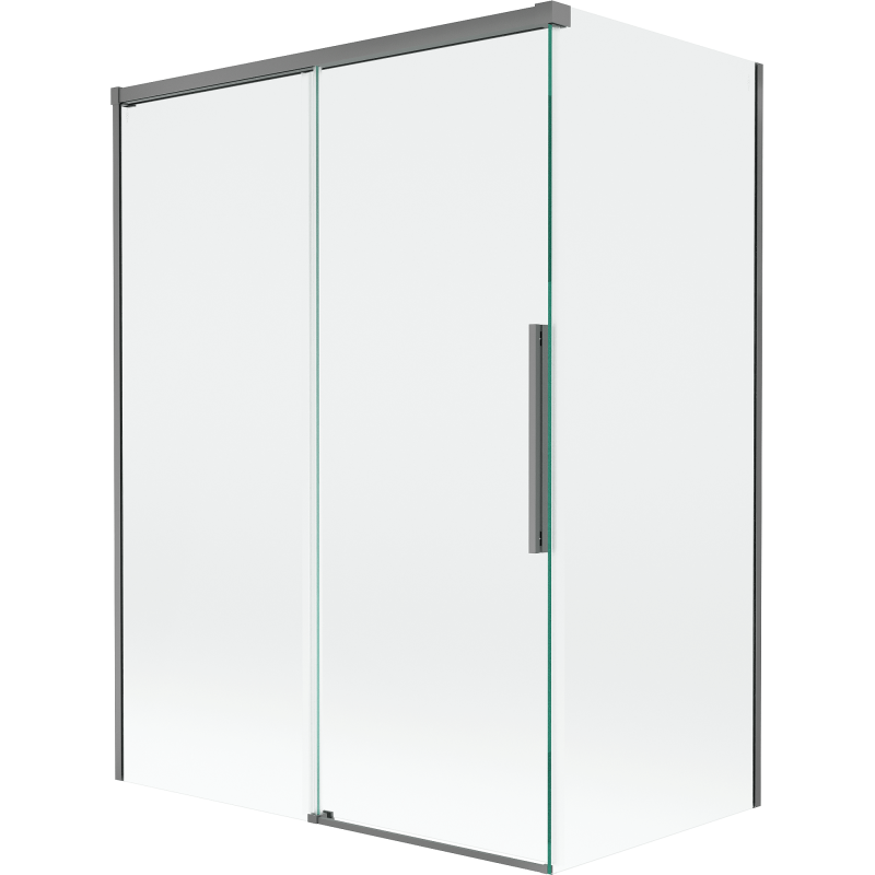 Mexen Rox parawan nawannowy 2-skrzydłowy rozsuwany 120 + 70 x 150 cm, transparent, gun metal - 8C9-120-070-95-00