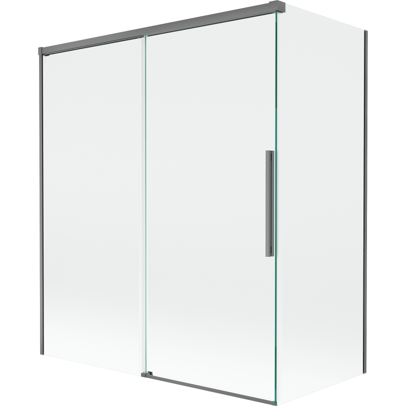 Mexen Rox divisória de banheira deslizante de 2 painéis 140 + 70 x 150 cm, transparente, metal escurecido - 8C9-140-070-95-00