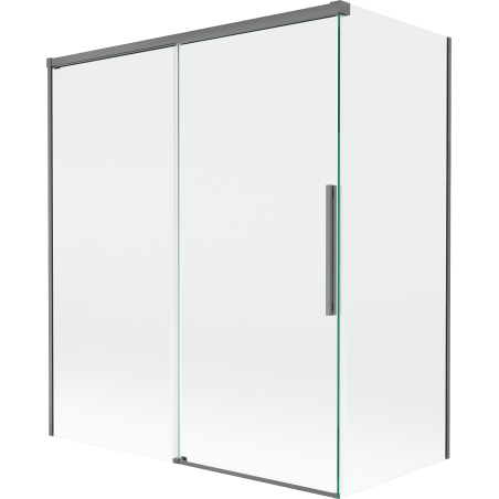 Mexen Rox Duschwand für Badewannen, 2-flügelig, verschiebbar, 140 + 70 x 150 cm, transparent, Gun Metal - 8C9-140-070-95-00