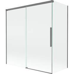 Mexen Rox 2-panel sliding shower screen 150 + 70 x 150 cm, transparent, gun metal - 8C9-150-070-95-00