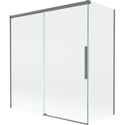 Mexen Rox klizni paravan za kadu s 2 krila, pomični 150 + 70 x 150 cm, proziran, pištoljsko siva - 8C9-150-070-95-00