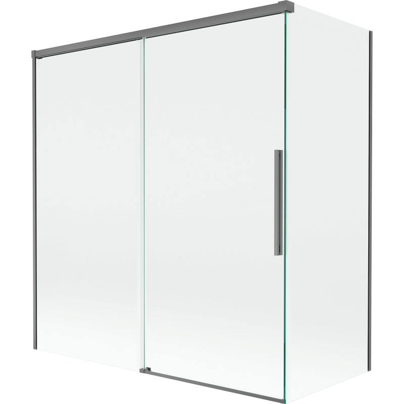 Mexen Rox Duschabtrennung 2-flügelig verschiebbar 150 + 70 x 150 cm, transparent, gun metal - 8C9-150-070-95-00