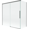 Mexen Rox parawan nawannowy 2-skrzydłowy rozsuwany 150 + 70 x 150 cm, transparent, gun metal - 8C9-150-070-95-00