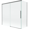 Mexen Rox Badewannenabtrennung 2-flügelig verschiebbar 160 + 70 x 150 cm, transparent, Gun Metal - 8C9-160-070-95-00