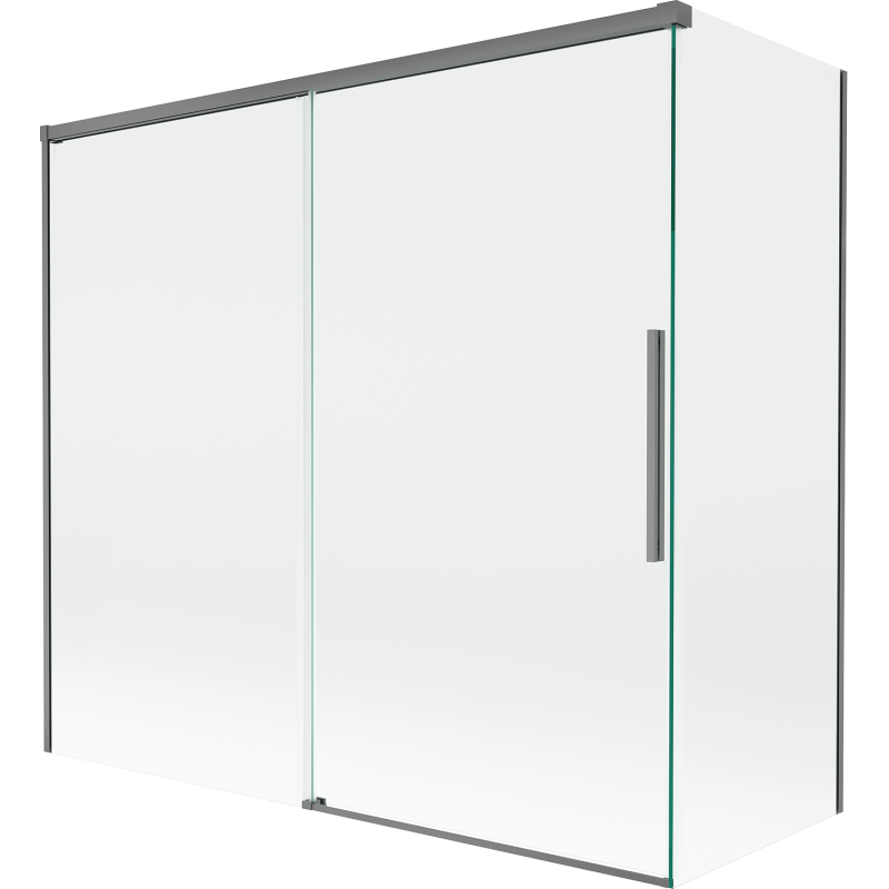 Mexen Rox Badewannenfaltwand 2-teilig verschiebbar 170 + 70 x 150 cm, transparent, Gun Metal - 8C9-170-070-95-00
