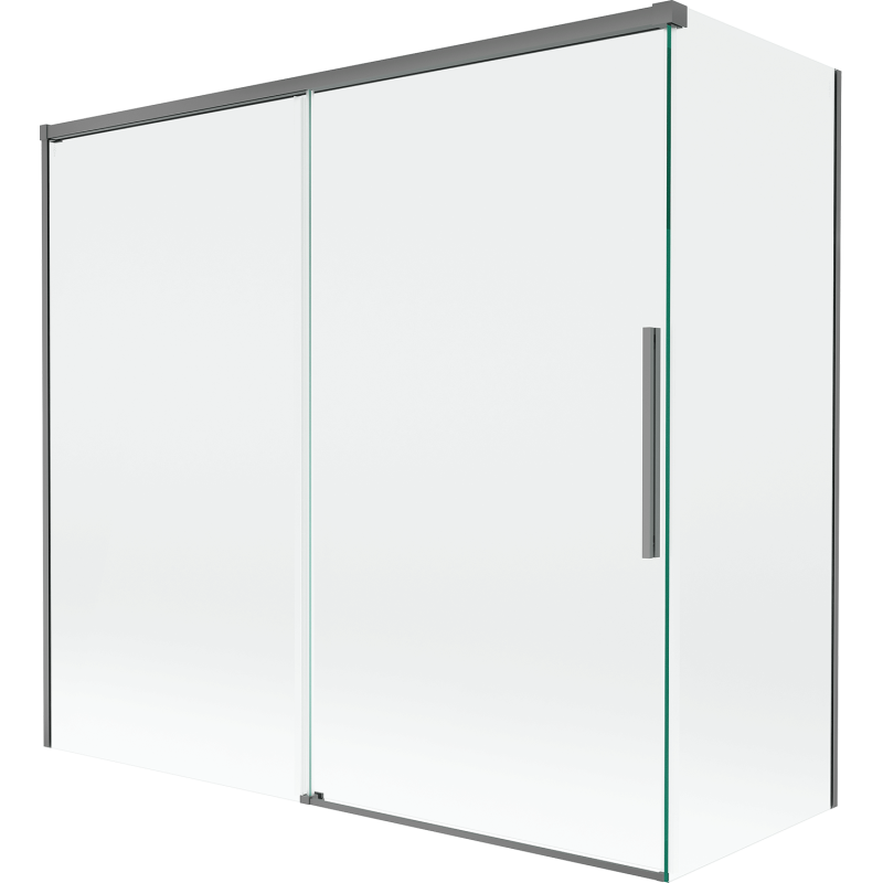 Mexen Rox parawan nawannowy 2-skrzydłowy rozsuwany 170 + 70 x 150 cm, transparent, gun metal - 8C9-170-070-95-00