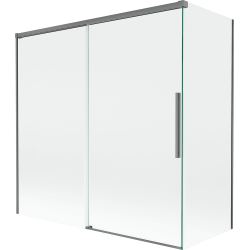Mexen Rox prozirni klizni paravan za kadu s 2 krila 160 + 75 x 150 cm, transparentan, gun metal - 8C9-160-075-95-00