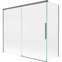 Mexen Rox parawan nawannowy 2-skrzydłowy rozsuwany 170 + 75 x 150 cm, transparent, gun metal - 8C9-170-075-95-00