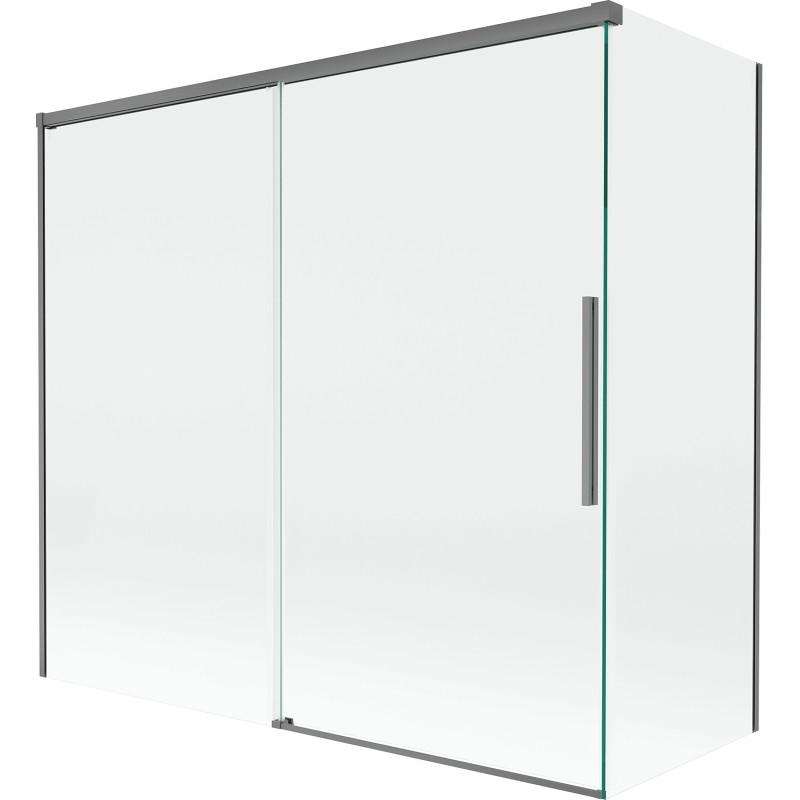Mexen Rox kahe tiivaga vanniekraan, 170 + 75 x 150 cm, läbipaistev, gun metal - 8C9-170-075-95-00