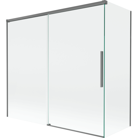 Mexen Rox kahe tiivaga vanniekraan, 170 + 75 x 150 cm, läbipaistev, gun metal - 8C9-170-075-95-00