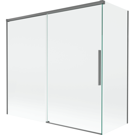 Mexen Rox parawan nawannowy 2-skrzydłowy rozsuwany 170 + 75 x 150 cm, transparent, gun metal - 8C9-170-075-95-00