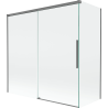 Mexen Rox parawan nawannowy 2-skrzydłowy rozsuwany 160 + 80 x 150 cm, transparent, gun metal - 8C9-160-080-95-00