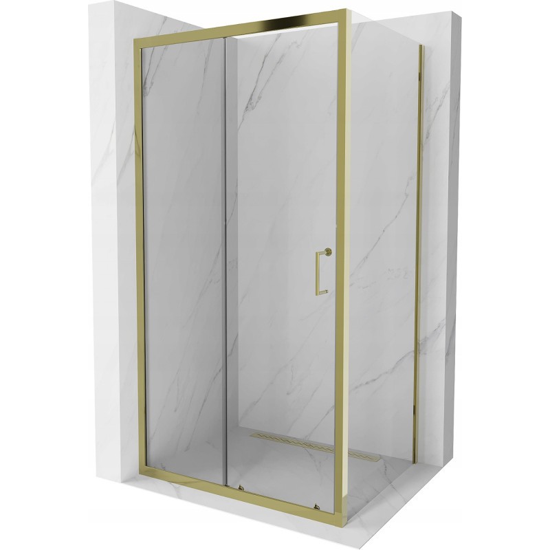 Mexen Apia kabina prysznicowa rozsuwana 100 x 80 cm, transparent, złota - 840-100-080-50-00
