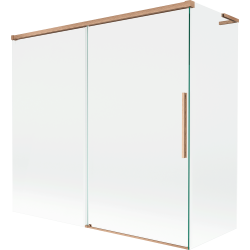 Mexen Rox L 2-panel sliding bathtub screen 170 + 70 x 150 cm, transparent, brushed copper - 8C9L-170-070-65-00