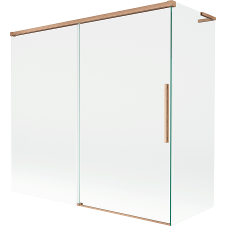Mexen Rox L parawan nawannowy 2-skrzydłowy rozsuwany 170 + 70 x 150 cm, transparent, miedź szczotkowana - 8C9L-170-070-65-00
