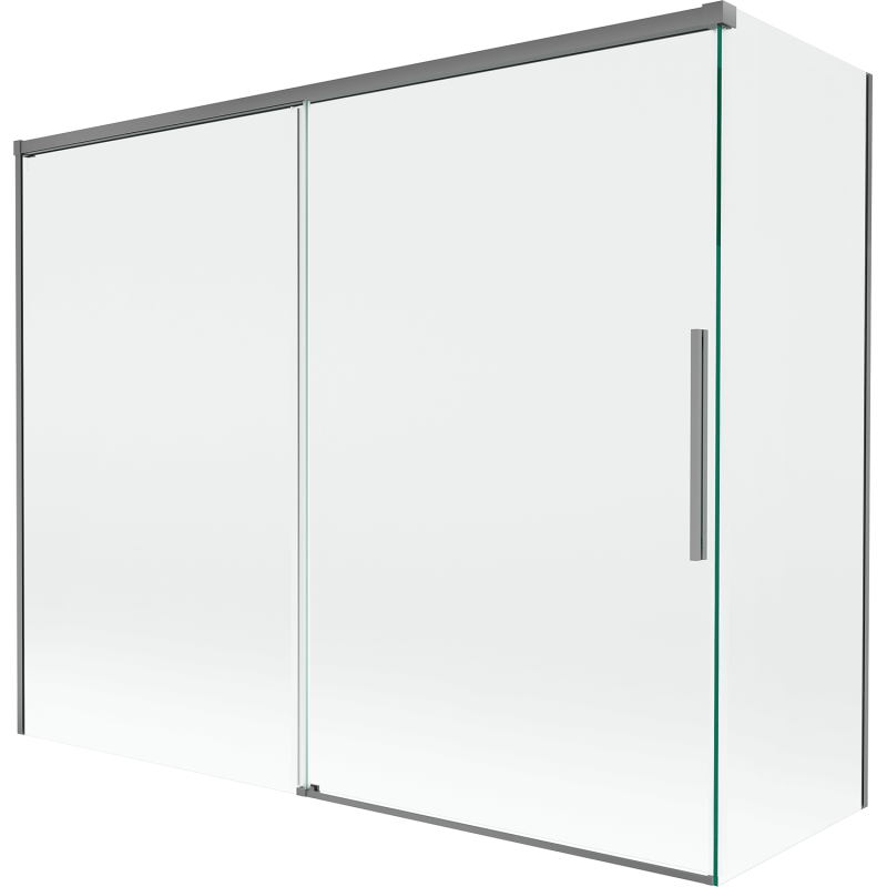 Mexen Rox Badewannen-Faltwand 2-flügelig verschiebbar 190 + 80 x 150 cm, transparent, Gunmetal - 8C9-190-080-95-00