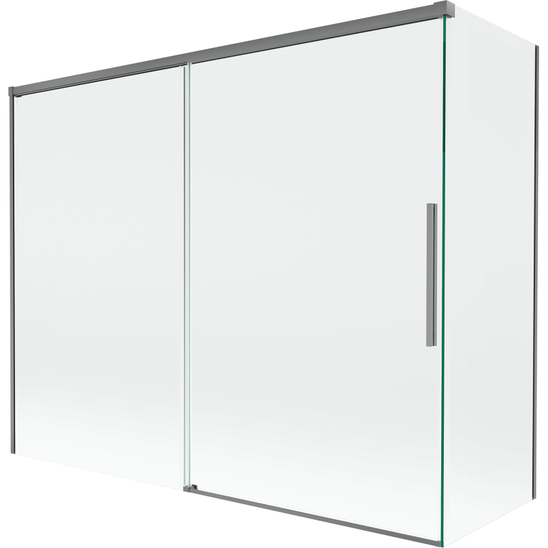 Mexen Rox parawan nawannowy 2-skrzydłowy rozsuwany 190 + 80 x 150 cm, transparent, gun metal - 8C9-190-080-95-00
