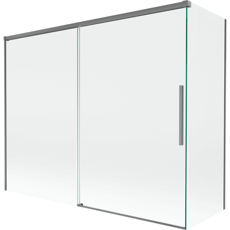 Mexen Rox parawan nawannowy 2-skrzydłowy rozsuwany 190 + 80 x 150 cm, transparent, gun metal - 8C9-190-080-95-00