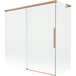 Mexen Rox L parawan nawannowy 2-skrzydłowy rozsuwany 160 + 75 x 150 cm, transparent, miedź szczotkowana - 8C9L-160-075-65-00