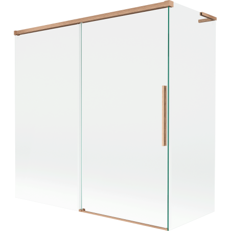 Mexen Rox L parawan nawannowy 2-skrzydłowy rozsuwany 160 + 80 x 150 cm, transparent, miedź szczotkowana - 8C9L-160-080-65-00
