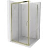 Mexen Apia cabina doccia scorrevole 100 x 100 cm, trasparente, oro - 840-100-100-50-00