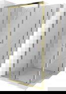 Mexen Apia drsna prha 100 x 100 cm, prozorna, zlata - 840-100-100-50-00