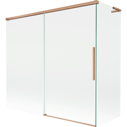 Mexen Rox L paroi de baignoire à 2 volets coulissante 170 + 80 x 150 cm, transparent, cuivre brossé - 8C9L-170-080-65-00