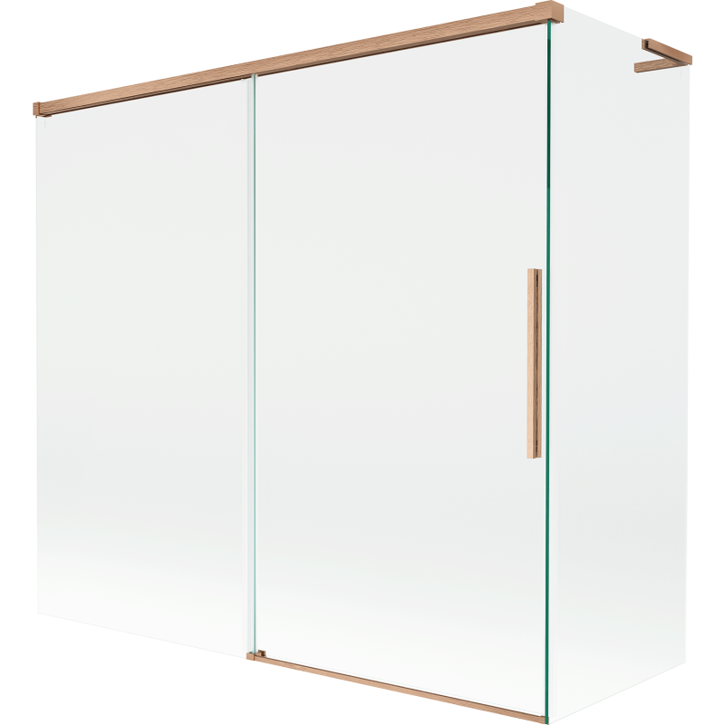 Mexen Rox L Duschabtrennung 2-flügelig verschiebbar 170 + 80 x 150 cm, transparent, gebürstetes Kupfer - 8C9L-170-080-65-00
