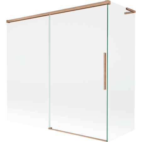Mexen Rox L Duschabtrennung 2-flügelig verschiebbar 170 + 80 x 150 cm, transparent, gebürstetes Kupfer - 8C9L-170-080-65-00