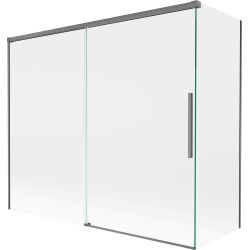 Mexen Rox klizna paravan za kadu s 2 klizna krila 180 + 90 x 150 cm, prozirno staklo, tamni metal - 8C9-180-090-95-00