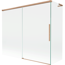 Mexen Rox L vanni ekraan 2-osaline lükanduks 180 + 80 x 150 cm, läbipaistev, harjatud vask - 8C9L-180-080-65-00