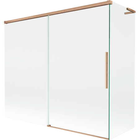 Mexen Rox L dvojni drsni zaslon za kad 180 + 80 x 150 cm, prozoren, brušen baker - 8C9L-180-080-65-00
